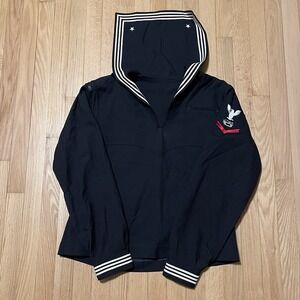 Vtg 90s US Navy DLA Jumper Mens 100% Wool Cracker Jack Uniform Navy size 42 Med